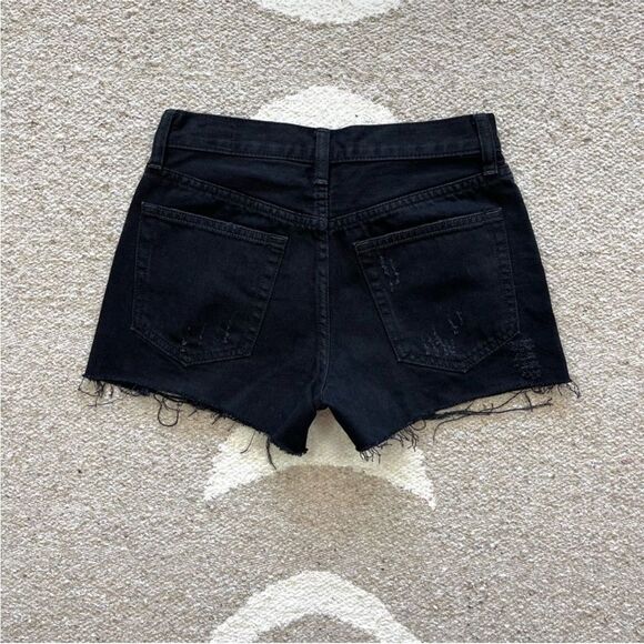 We The Free Size 25 Sofia Button Fly Black Distressed Denim Shorts Free People - Picture 4 of 9